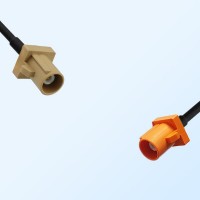 Fakra M 2003 Pastel Orange Male Fakra I 1001 Beige Male Cable Assembly