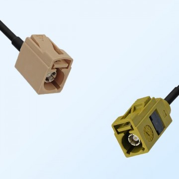 Fakra K 1027 Curry Female - Fakra I 1001 Beige Female Cable Assemblies