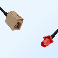 Fakra L 3002 Carmin Red Male Fakra I 1001 Beige Female Cable Assembly