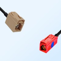 Fakra L 3002 Carmin Red Female Fakra I 1001 Beige Female Cable