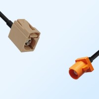 Fakra M 2003 Pastel Orange Male Fakra I 1001 Beige Female Cable