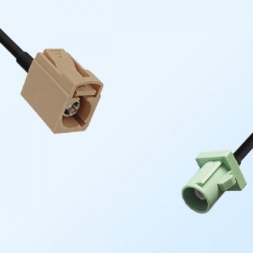 Fakra N 6019 Pastel Green Male Fakra I 1001 Beige Female Cable