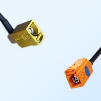 Fakra M 2003 Pastel Orange Female Fakra K 1027 Curry Female R/A Cable