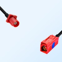 Fakra L 3002 Carmin Red Male Fakra L 3002 Carmin Red Female Cable
