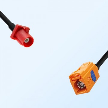 Fakra L 3002 Carmin Red Male Fakra M 2003 Pastel Orange Female Cable