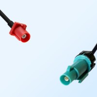 Fakra Z Male Waterproof to Fakra L 3002 Carmin Red Male Cable