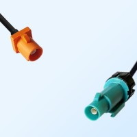 Fakra Z Water Blue Male Waterproof to Fakra M 2003 Orange Male Cable