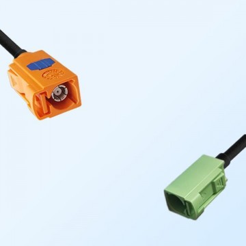Fakra M 2003 Orange Female Fakra N 6019 Pastel Green Female Cable