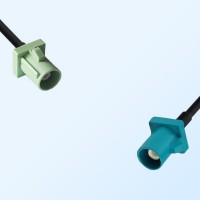 Fakra N 6019 Pastel Green Male Fakra Z Water Blue Male Cable Assembly