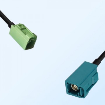 Fakra N 6019 Pastel Green Female Fakra Z Water Blue Female Cable