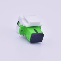 White Keystone Insert SC/APC Simplex Adapter Green 9/125 Singlemode