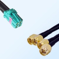TE Compatible Mini Fakra Z Female to 4x SMA Male Cable Assembly