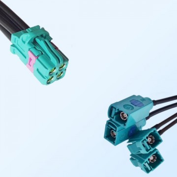 TE Compatible Mini Fakra Z Female to Fakra Z Female/Female Right Angle Cable