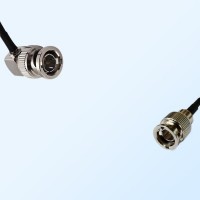 75Ohm Mini BNC Male - BNC Male Right Angle Cable Assemblies