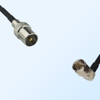 75Ohm DVB-T TV Male - F Male Right Angle Cable Assemblies