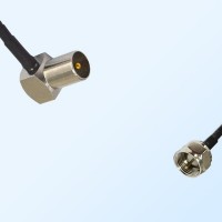 75Ohm DVB-T TV Male Right Angle - F Male Cable Assemblies