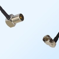 75Ohm DVB-T TV Male Right Angle - F Male Right Angle Cable Assemblies