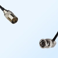 75Ohm DVB-T TV Female - BNC Male Right Angle Cable Assemblies