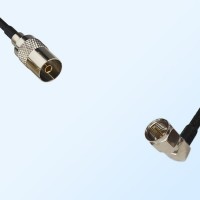 75Ohm DVB-T TV Female - F Male Right Angle Cable Assemblies
