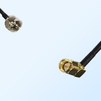75Ohm F Male - SMA Male Right Angle Jumper Cable