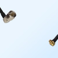 75Ohm F Male Right Angle - MCX Male Right Angle Jumper Cable