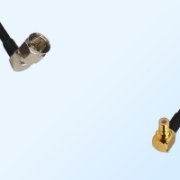 75Ohm F Male Right Angle - SMB Male Right Angle Jumper Cable