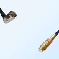 75Ohm F Male Right Angle - RCA Female Jumper Cable