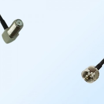 75Ohm F Bulkhead Female Right Angle - F Male Jumper Cable