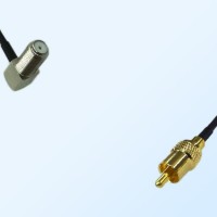 75Ohm F Bulkhead Female Right Angle - RCA Male Jumper Cable