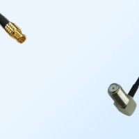 75Ohm MCX Male - F Bulkhead Female Right Angle Jumper Cable