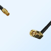 75Ohm MCX Male - SMA Male Right Angle Jumper Cable