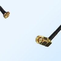75Ohm MCX Male Right Angle - SMA Male Right Angle Jumper Cable