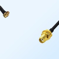 75Ohm MCX Male Right Angle - SMA Bulkhead Female Jumper Cable