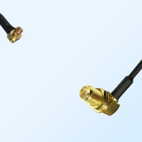 75Ohm MCX Male R/A - SMA Bulkhead Female R/A Jumper Cable