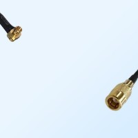 75Ohm MCX Male Right Angle - SMB Female Jumper Cable