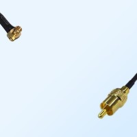 75Ohm MCX Male Right Angle - RCA Male Jumper Cable