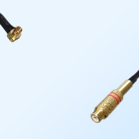 75Ohm MCX Male Right Angle - RCA Female Jumper Cable