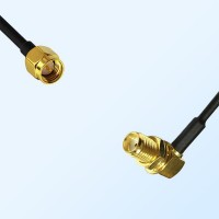 75Ohm SMA Male - SMA Bulkhead Female Right Angle Jumper Cable