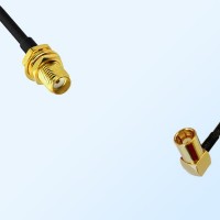 75Ohm SMA Bulkhead Female - SMB Female Right Angle Jumper Cable