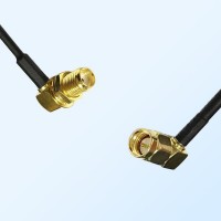 75Ohm SMA Bulkhead Female R/A - SMA Male R/A Jumper Cable