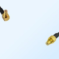 75Ohm SMB Male Right Angle - SMC Male Jumper Cable