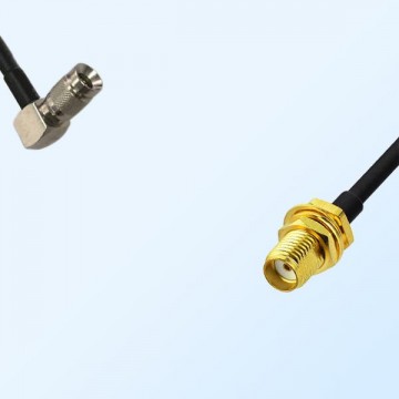 75Ohm 1.0/2.3 DIN Male Right Angle to SMA Bulkhead Female Jumper Cable