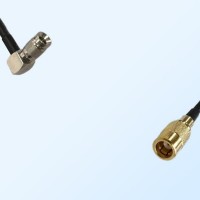 75Ohm 1.0/2.3 DIN Male Right Angle to SMB Female Jumper Cable