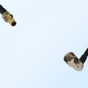 75Ohm 1.0/2.3 DIN Bulkhead Female-F Male Right Angle Jumper Cable