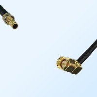 75Ohm 1.0/2.3 DIN Bulkhead Female-SMA Male Right Angle Jumper Cable