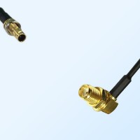 75Ohm 1.0/2.3 DIN Bulkhead Female-SMA Bulkhead Female R/A Jumper Cable