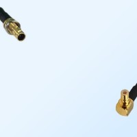 75Ohm 1.0/2.3 DIN Bulkhead Female-SMB Male Right Angle Jumper Cable