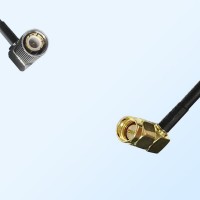 75Ohm 1.6/5.6 DIN Male Right Angle-SMA Male Right Angle Jumper Cable