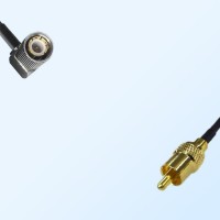 75Ohm 1.6/5.6 DIN Male Right Angle-RCA Male Jumper Cable