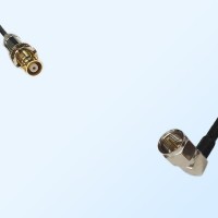 75Ohm 1.6/5.6 DIN Bulkhead Female-F Male Right Angle Jumper Cable